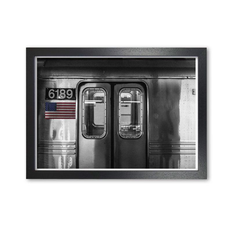 Vintage USA Subway Modern Print Black Grain