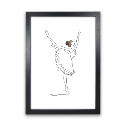 Ballet Dancer Line Drawing Modern Print Black Grain