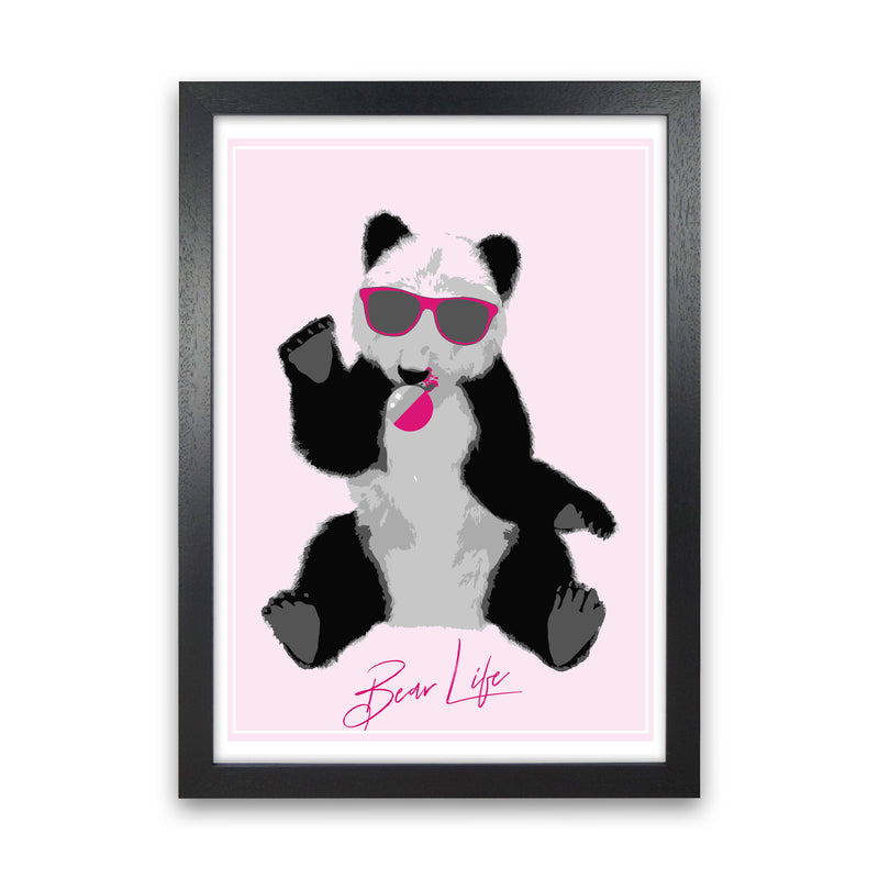 Bear Life Modern Print Animal Art Print Black Grain