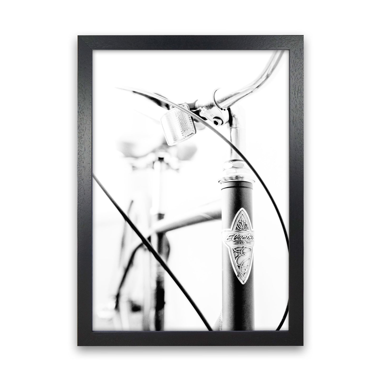 Retro Bike Frame Modern Print Black Grain