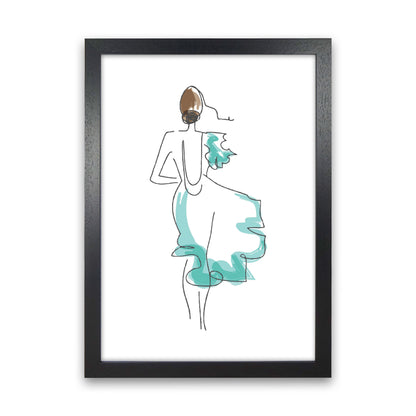 Fashion Line Drawing Modern Print Black Grain