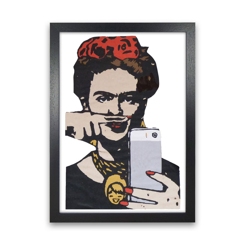 Urban Frida Kahlo Modern Print Black Grain