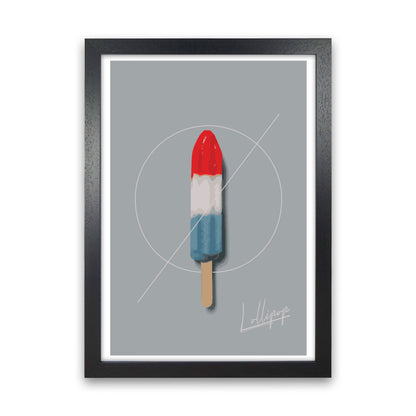 Ice Lolly Modern Print, Framed Kitchen Wall Art Black Grain