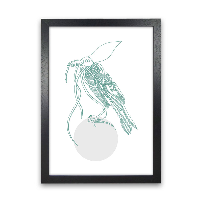 Marine Animals Bird Modern Print Animal Art Print Black Grain