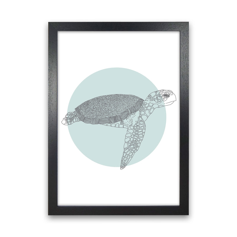 Marine Animals Turtle Modern Print Animal Art Print Black Grain