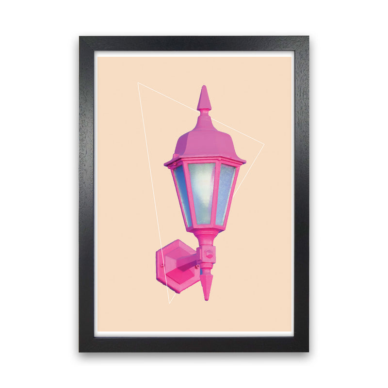 Pink Geo Lamp Modern Print Black Grain