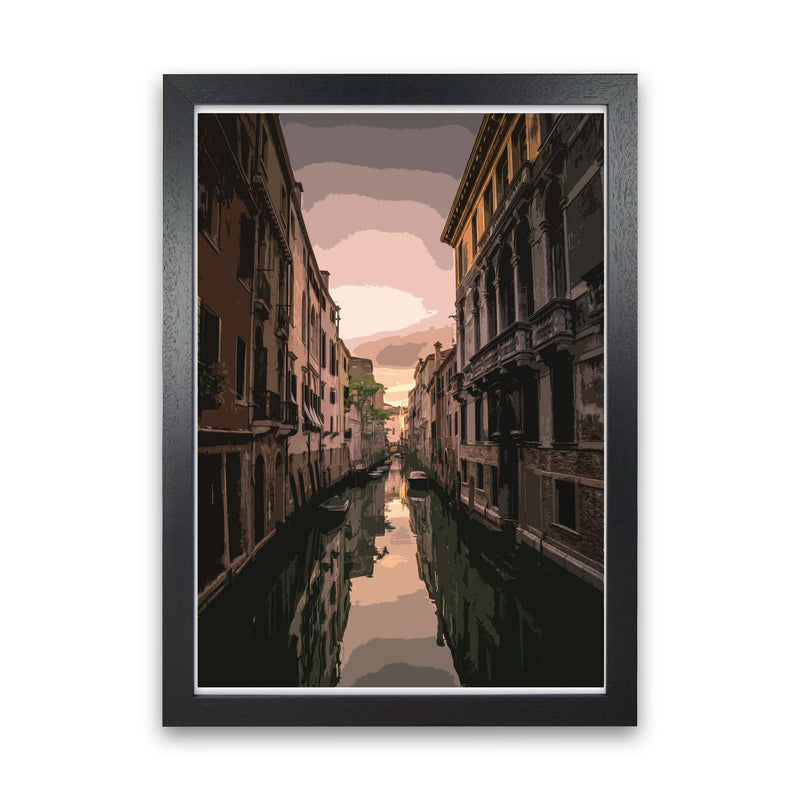 Venice Portrait 3 Modern Print Black Grain