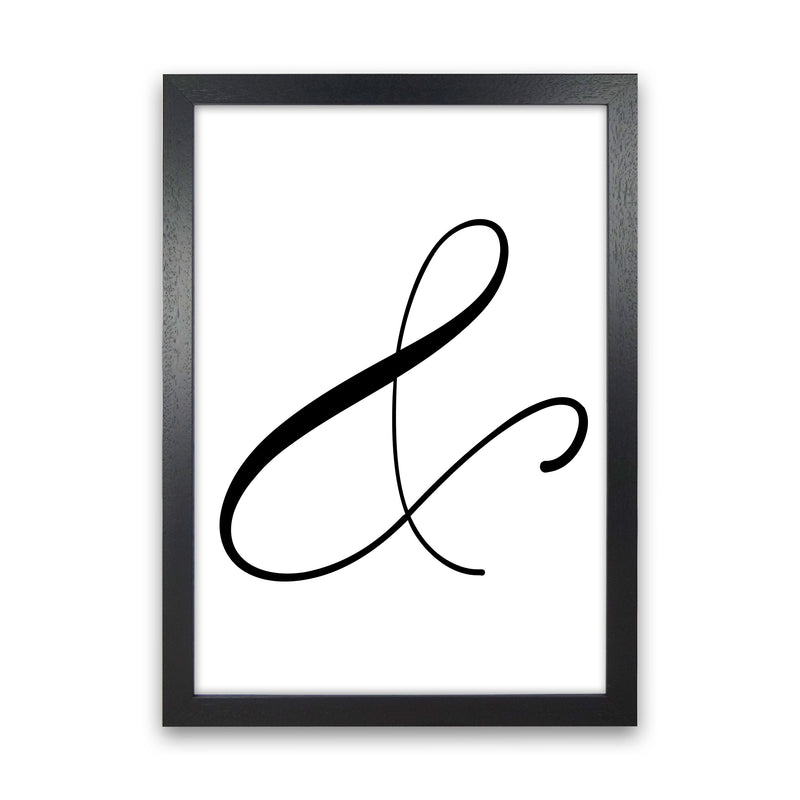 Ampersand Framed Typography Wall Art Print Black Grain