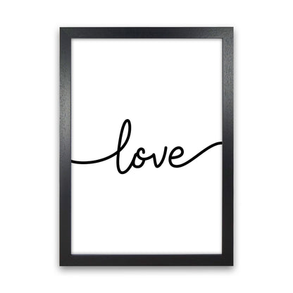 Love Framed Typography Wall Art Print Black Grain