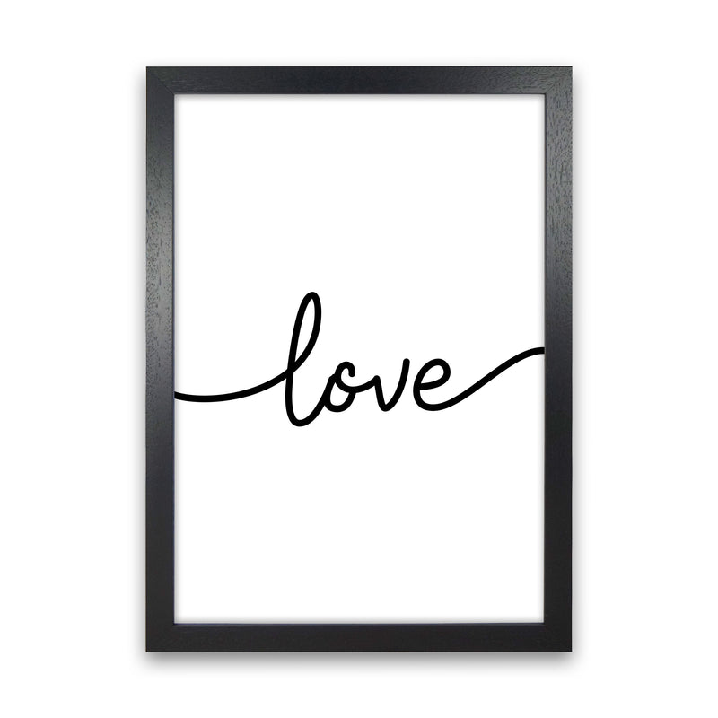 Love Framed Typography Wall Art Print Black Grain