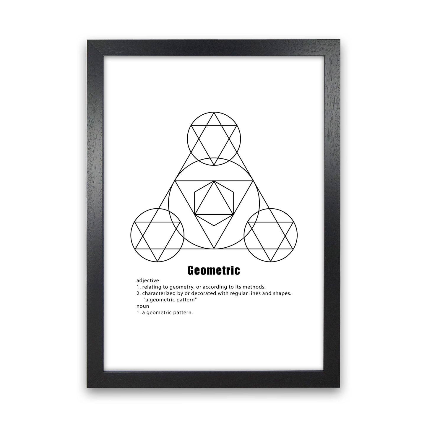 Geometric Meaning 1 Modern Print Black Grain