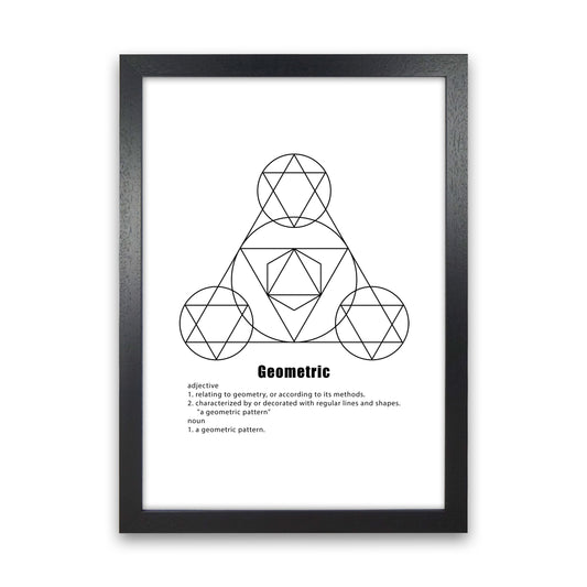 Geometric Meaning 1 Modern Print Black Grain