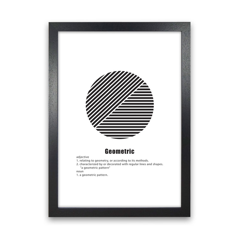 Geometric Meaning 3 Modern Print Black Grain