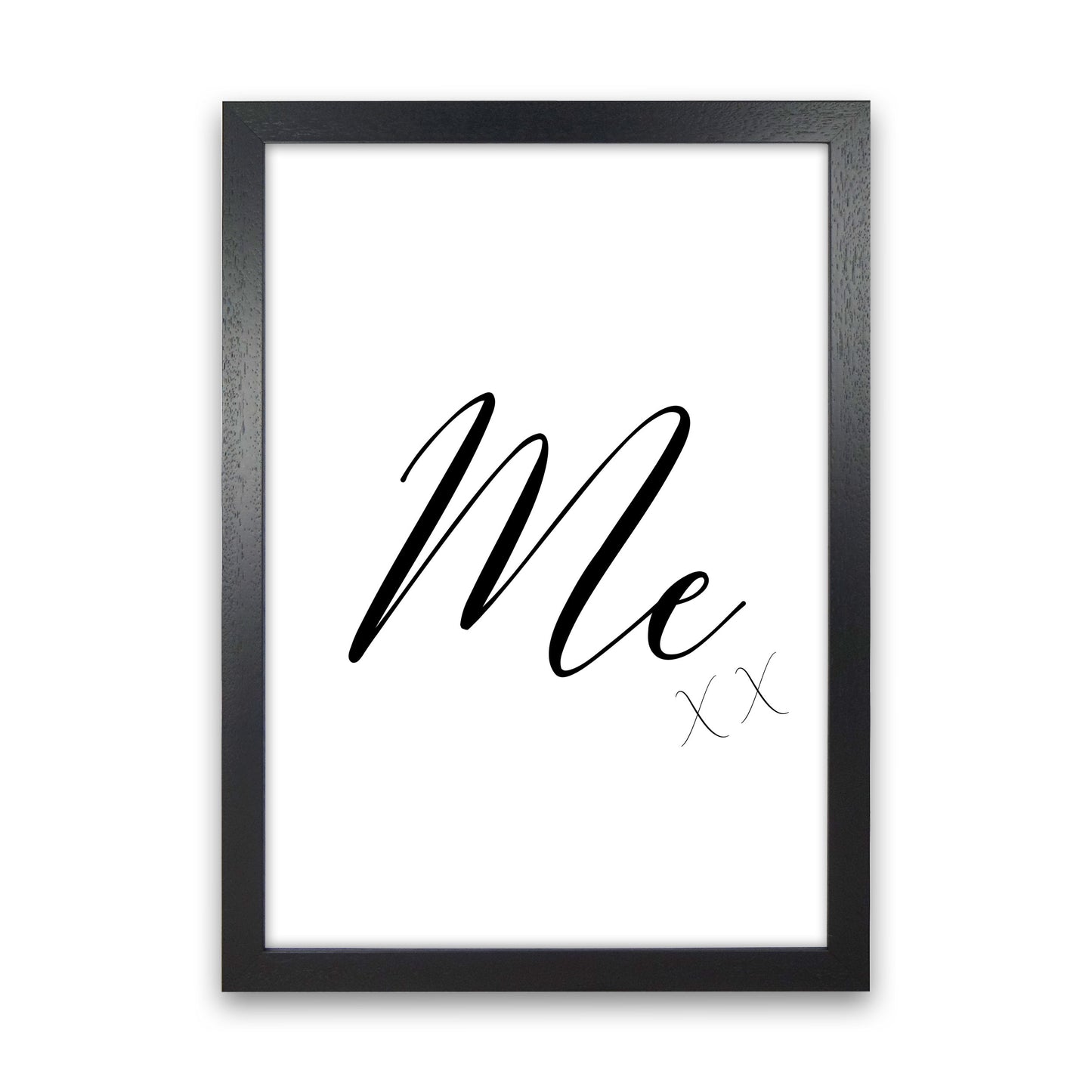 Me Framed Typography Wall Art Print Black Grain