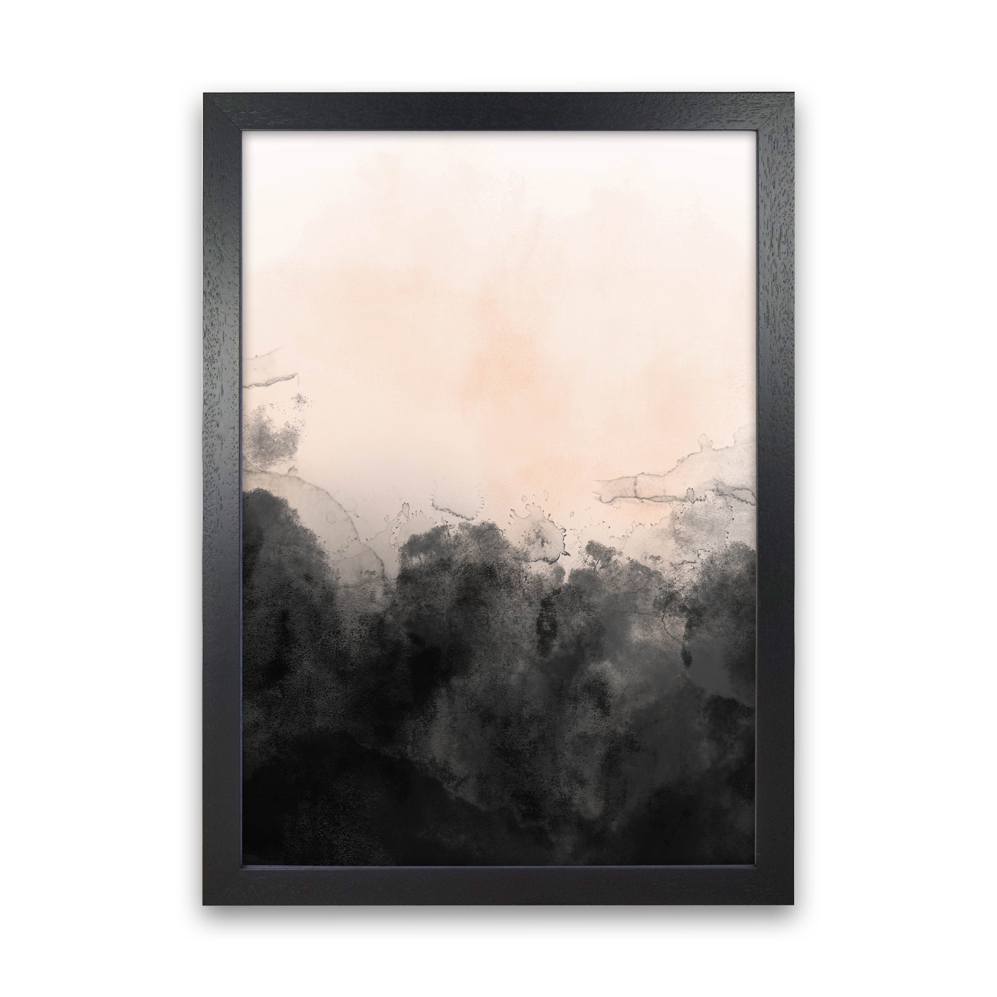 Nude And Black Watercolour 3  Art Print by Pixy Paper Black Grain
