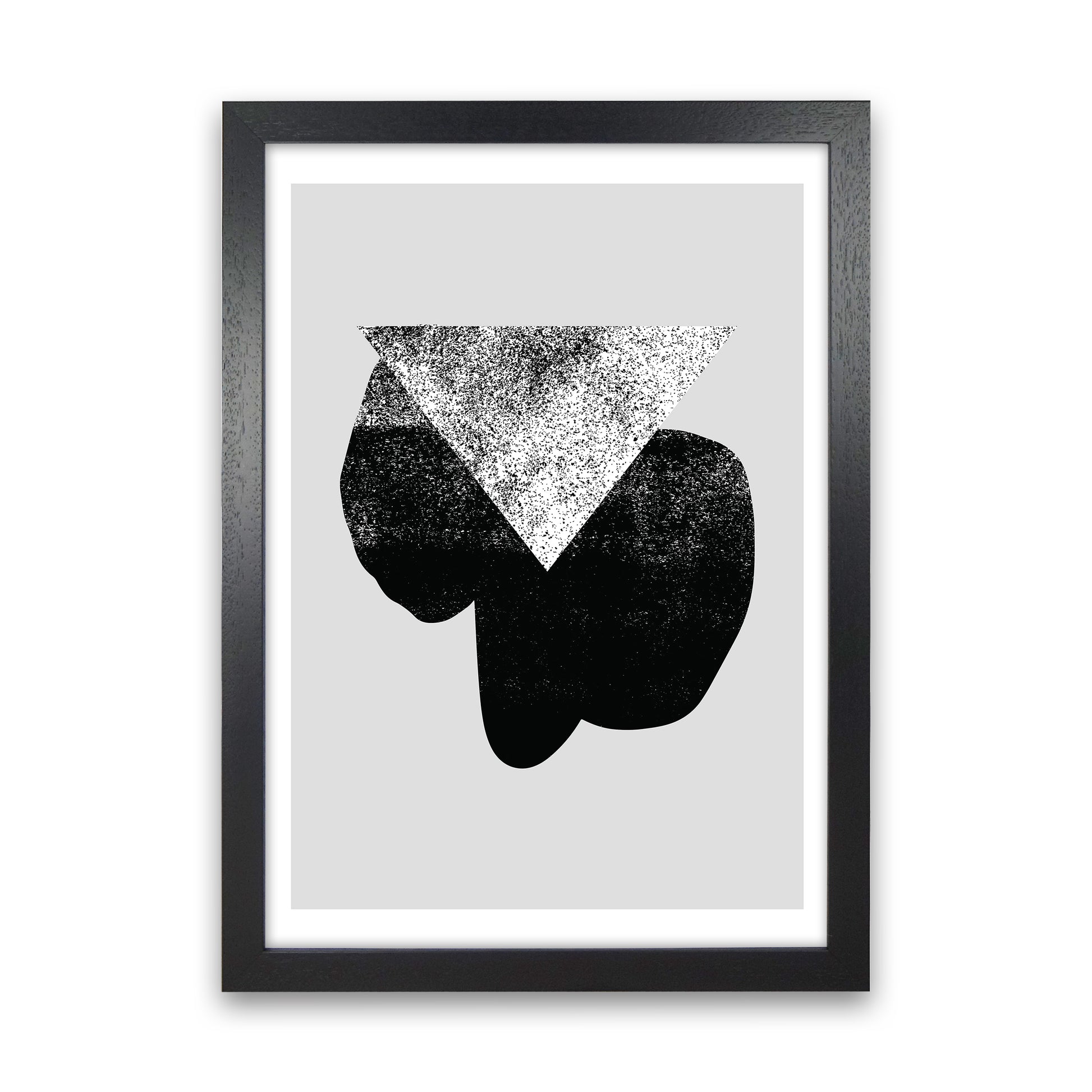 Graffiti Black And Grey Triangle  Art Print by Pixy Paper Black Grain