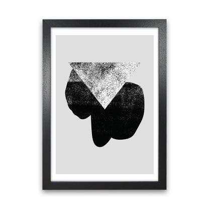Graffiti Black And Grey Triangle  Art Print by Pixy Paper Black Grain