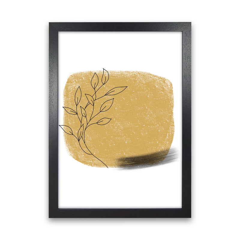 Dalia Chalk Gold Floral Square  Art Print by Pixy Paper Black Grain