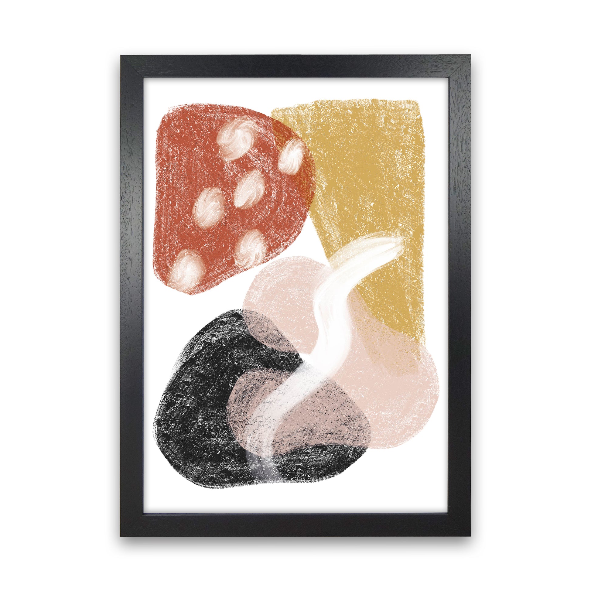 Dalia Chalk Mix Match Shapes  Art Print by Pixy Paper Black Grain