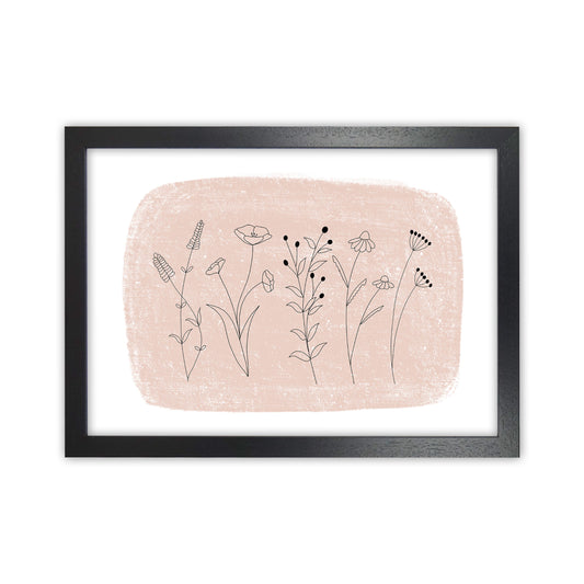Dalia Chalk Landscape Floral  Art Print by Pixy Paper Black Grain