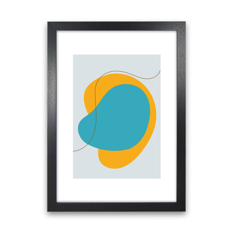 Mita Teal Bold Abstract N22  Art Print by Pixy Paper Black Grain