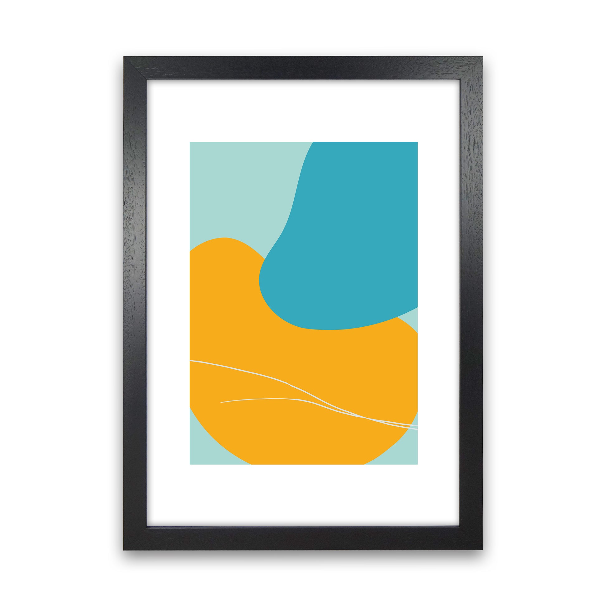 Mita Teal Bold Abstract N20  Art Print by Pixy Paper Black Grain