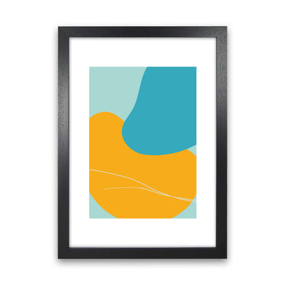 Mita Teal Bold Abstract N20  Art Print by Pixy Paper Black Grain