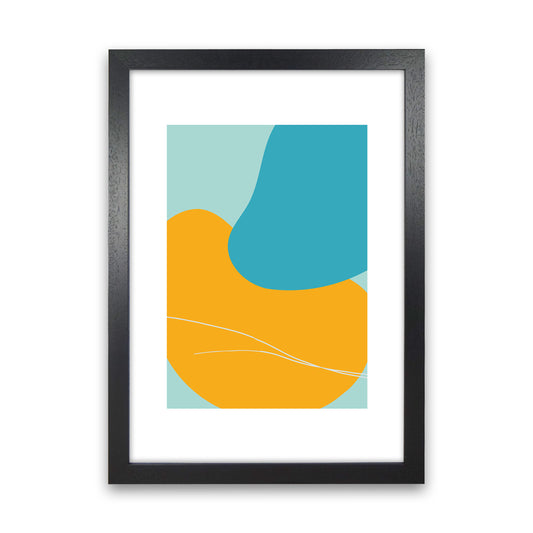 Mita Teal Bold Abstract N20  Art Print by Pixy Paper Black Grain
