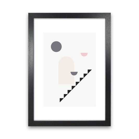 Mila Pink Stairs Right N16  Art Print by Pixy Paper Black Grain