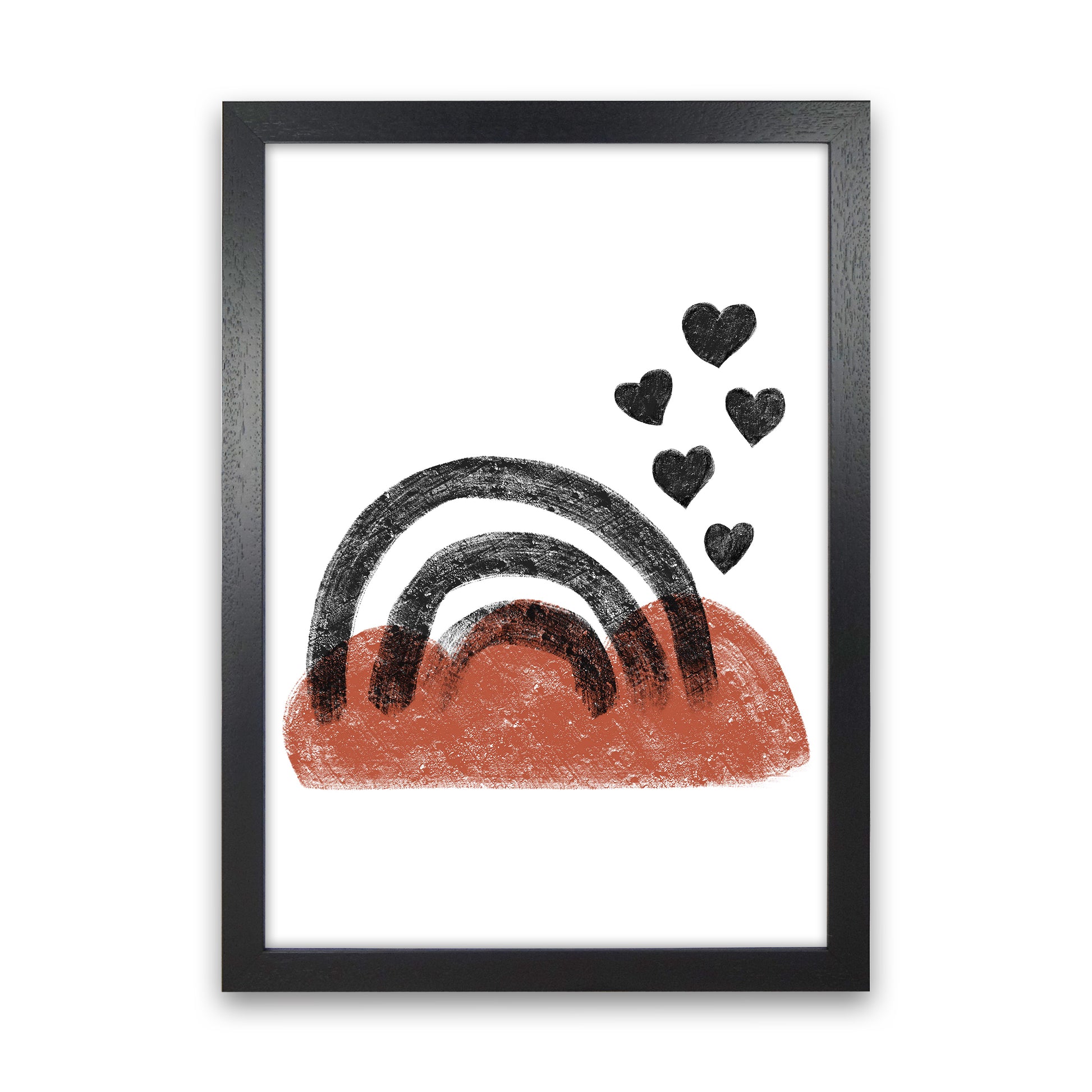 Dalia Chalk Black Rainbow  Art Print by Pixy Paper Black Grain