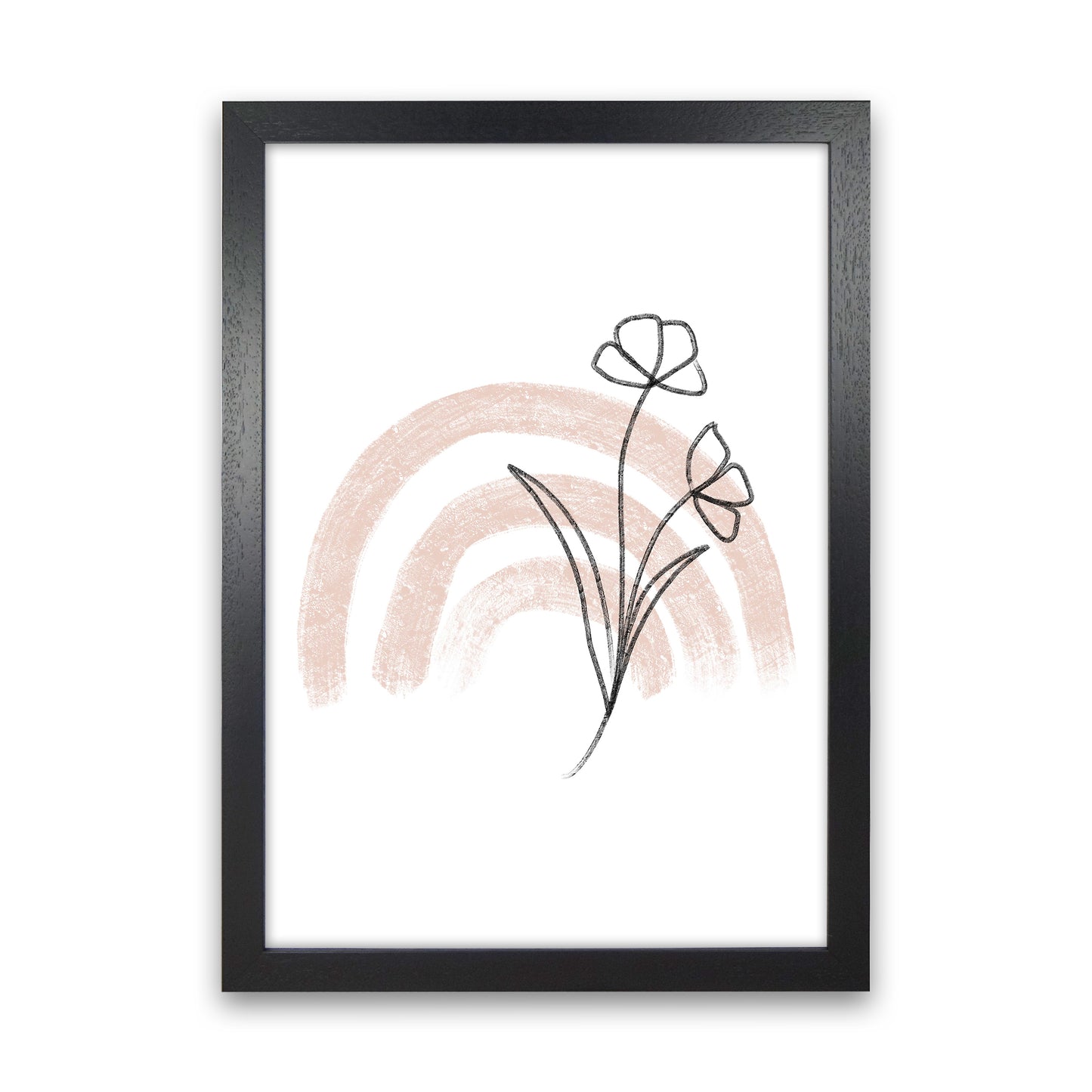 Dalia Chalk Pink Rainbow  Art Print by Pixy Paper Black Grain