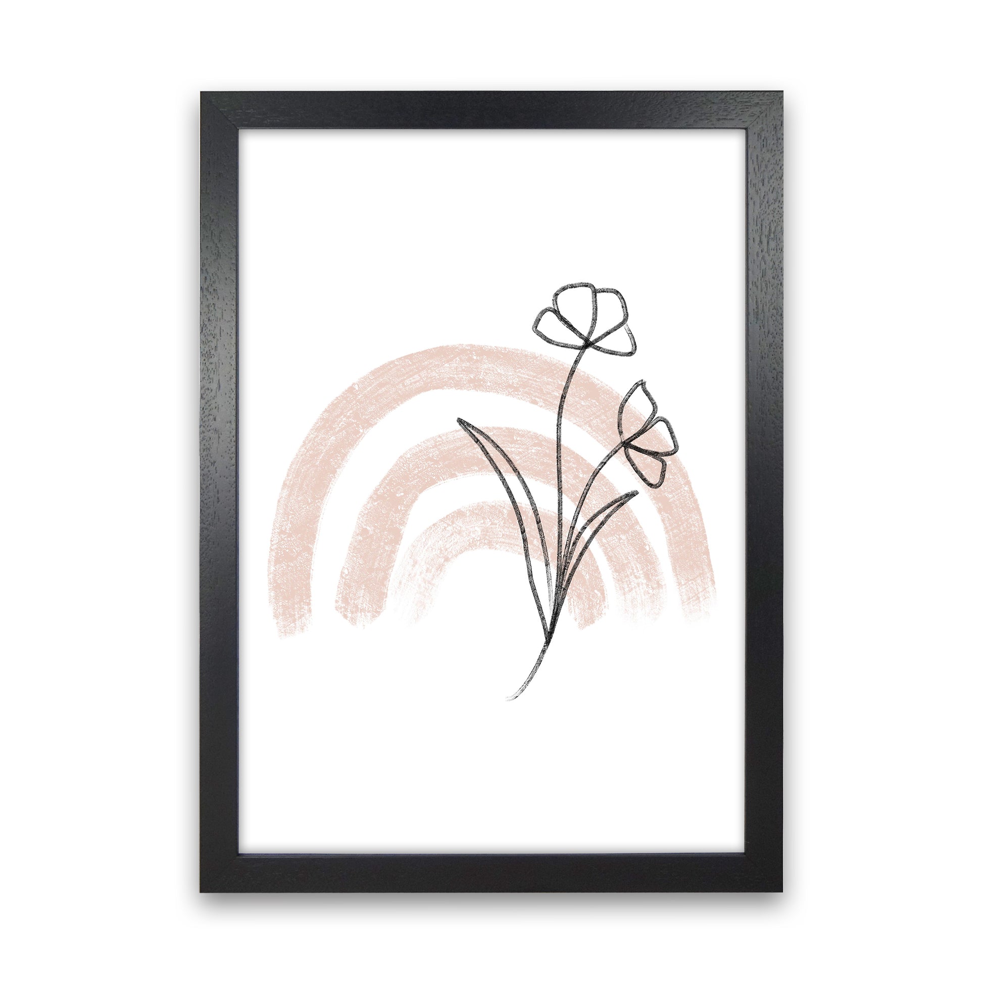 Dalia Chalk Pink Rainbow  Art Print by Pixy Paper Black Grain
