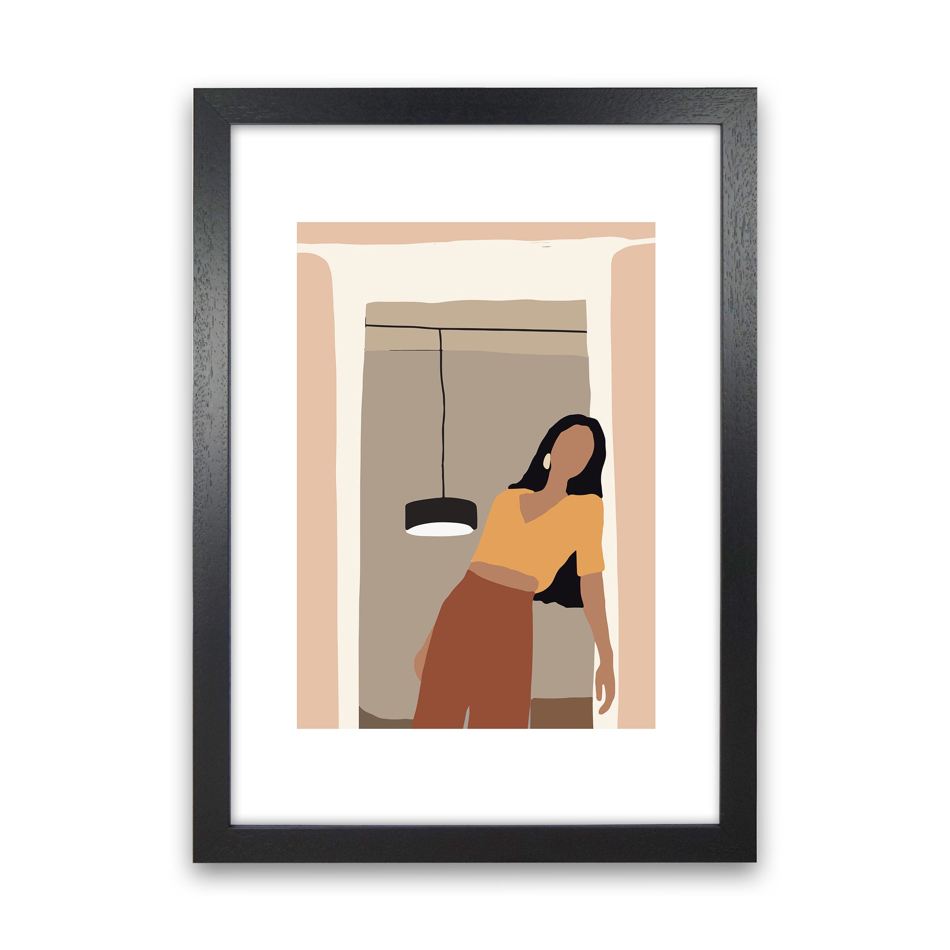 Mica Girl In Doorway N10  Art Print by Pixy Paper Black Grain