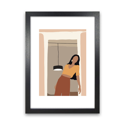 Mica Girl In Doorway N10  Art Print by Pixy Paper Black Grain