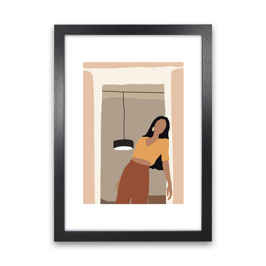 Mica Girl In Doorway N10  Art Print by Pixy Paper Black Grain