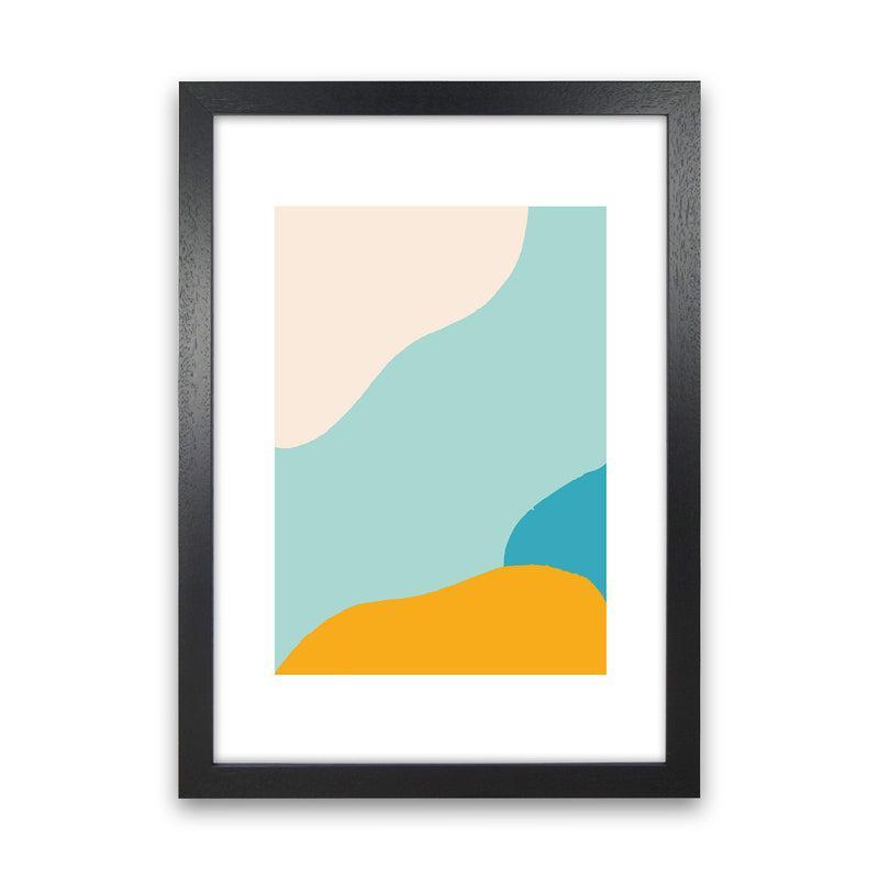 Mita Teal Abstract N18  Art Print by Pixy Paper Black Grain