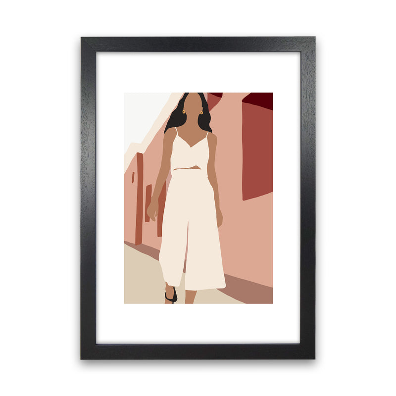 Mica Girl In Street N7  Art Print by Pixy Paper Black Grain