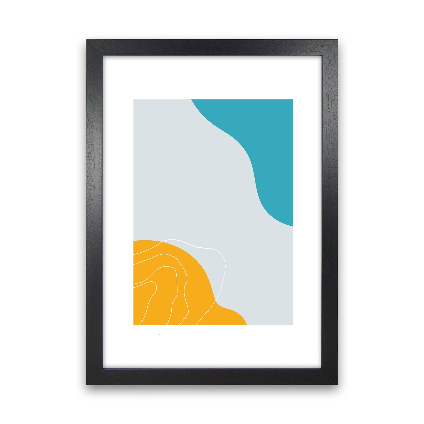 Mita Teal Abstract N19  Art Print by Pixy Paper Black Grain