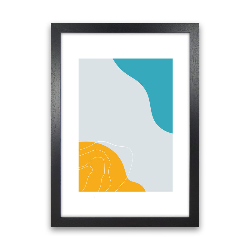 Mita Teal Abstract N19  Art Print by Pixy Paper Black Grain