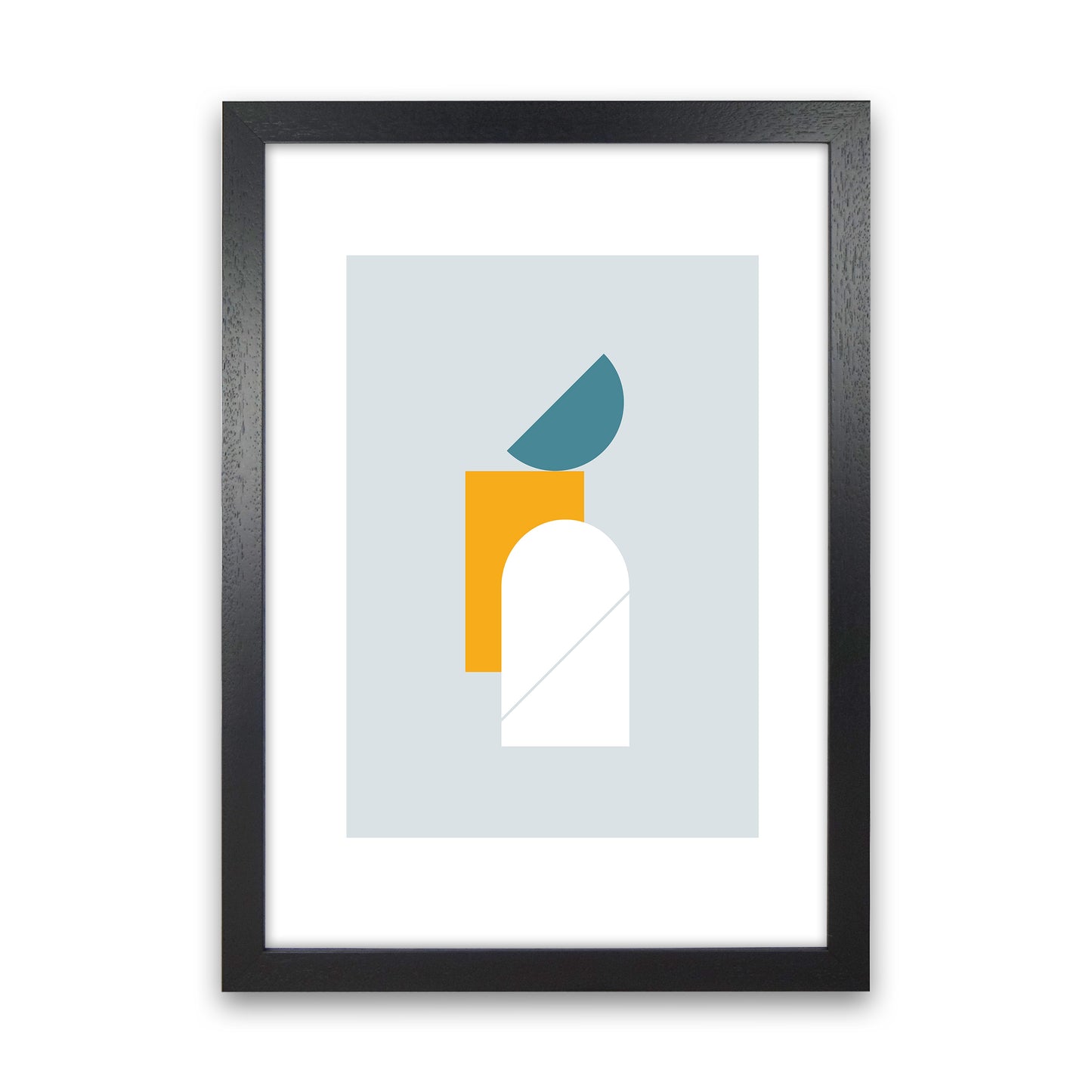 Mita Teal Abstract N10  Art Print by Pixy Paper Black Grain