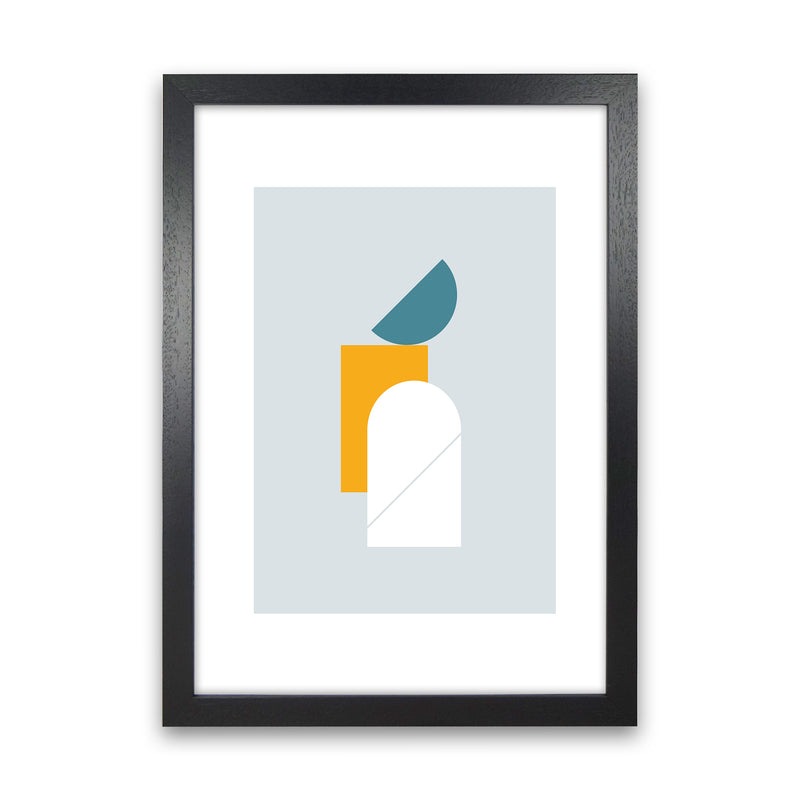 Mita Teal Abstract N10  Art Print by Pixy Paper Black Grain