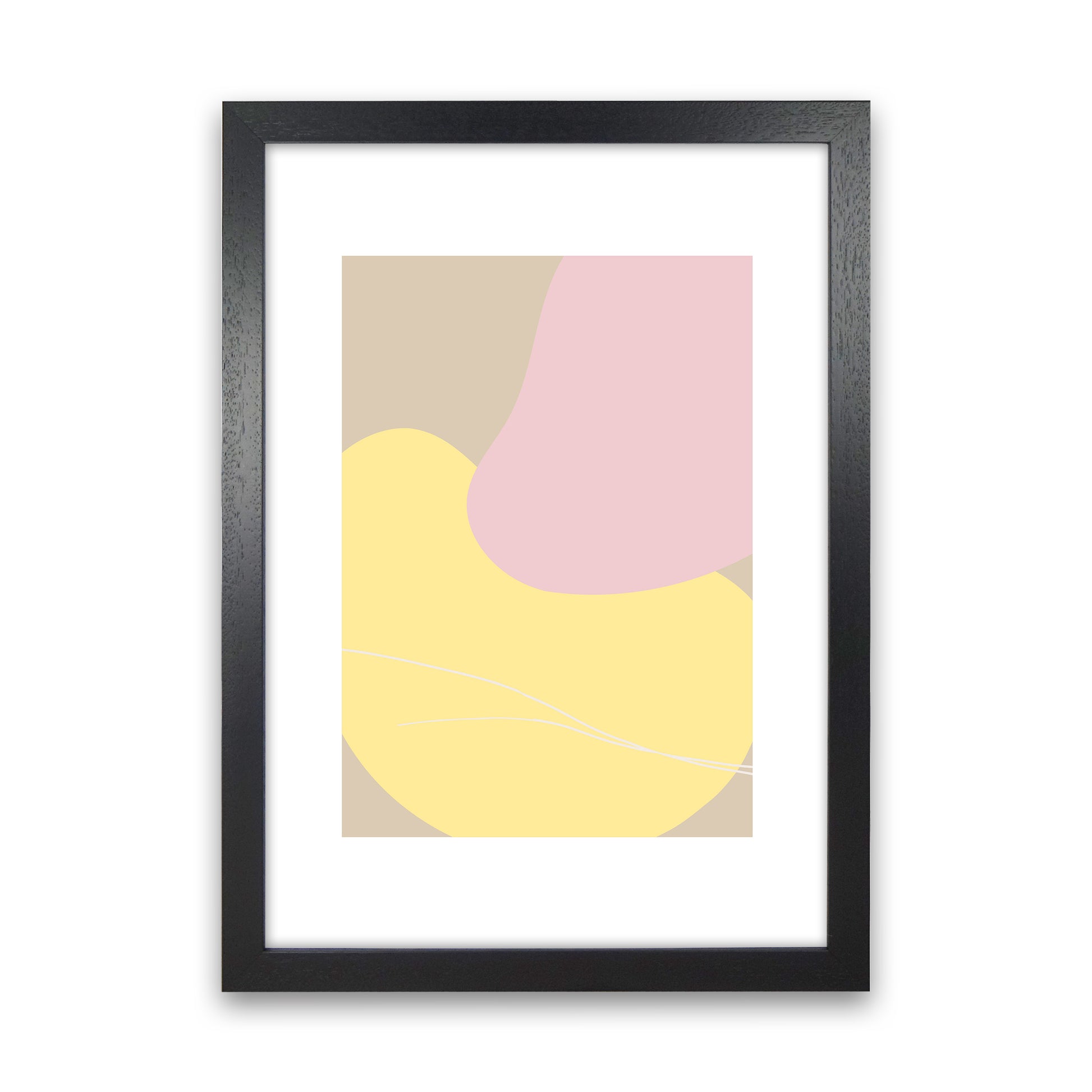 Mila Pink Abstract N20  Art Print by Pixy Paper Black Grain