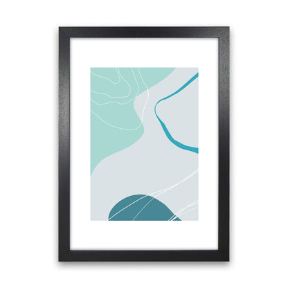 Mita Teal Abstract N17  Art Print by Pixy Paper Black Grain