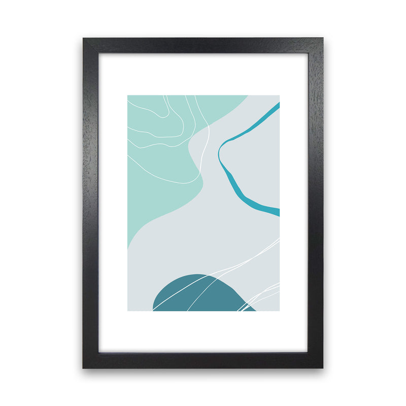 Mita Teal Abstract N17  Art Print by Pixy Paper Black Grain