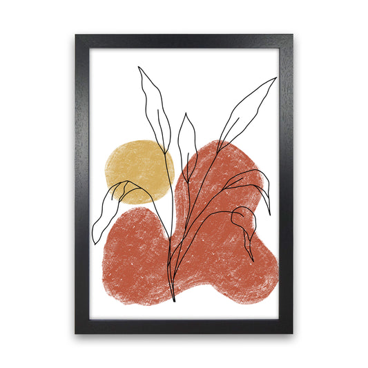 Dalia Chalk Red Floral  Art Print by Pixy Paper Black Grain