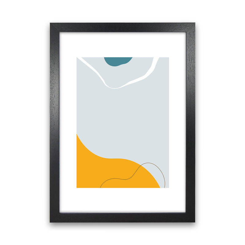 Mita Teal Abstract N21  Art Print by Pixy Paper Black Grain