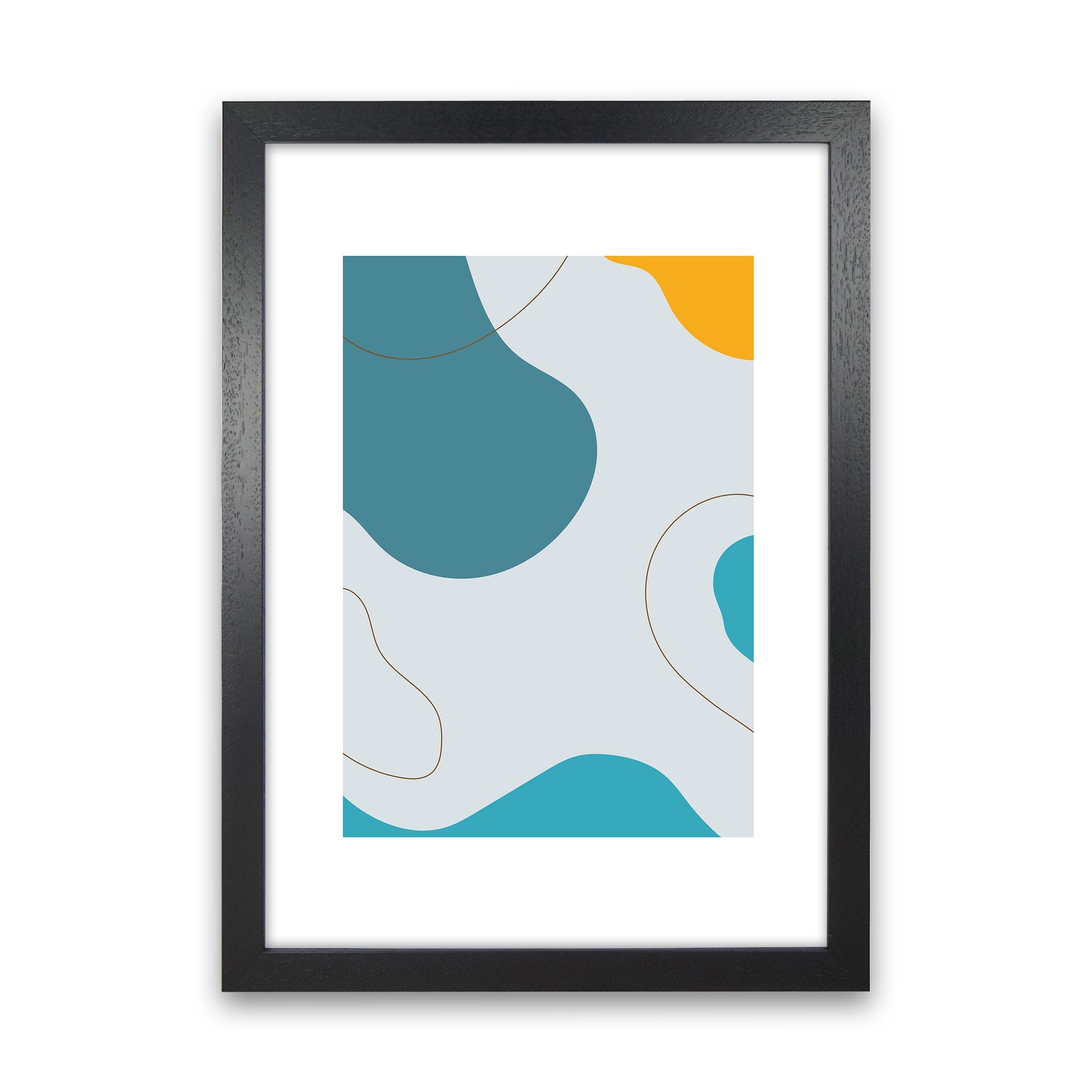 Mita Teal Abstract N16  Art Print by Pixy Paper Black Grain