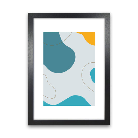 Mita Teal Abstract N16  Art Print by Pixy Paper Black Grain