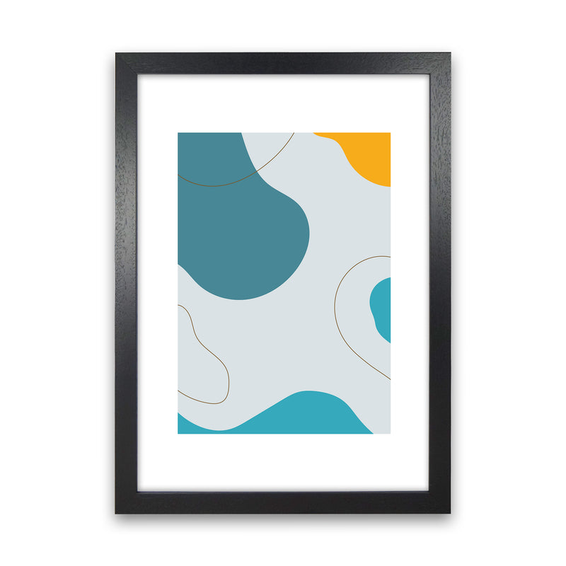 Mita Teal Abstract N16  Art Print by Pixy Paper Black Grain