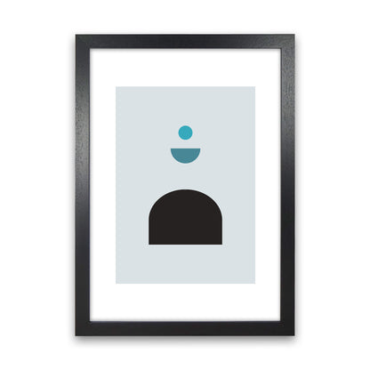 Mita Teal Abstract N12  Art Print by Pixy Paper Black Grain